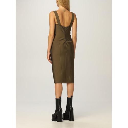 Safety pin-detail midi dress - Green