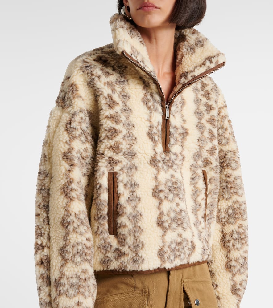 Marant Etoile Marie printed teddy half-zip sweater