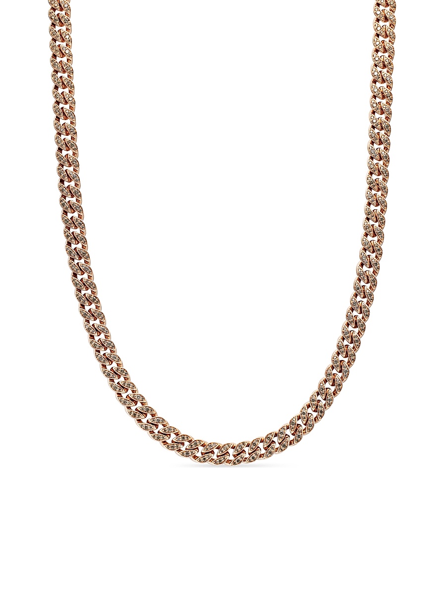 Women's Curb Chain Necklace In 18K Rose Gold - Rose Gold