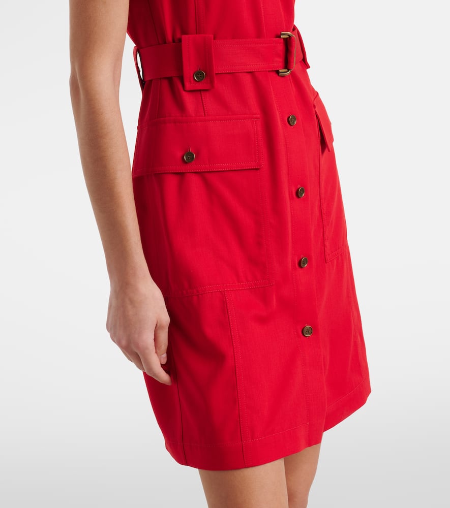 Belted wool shirt dress