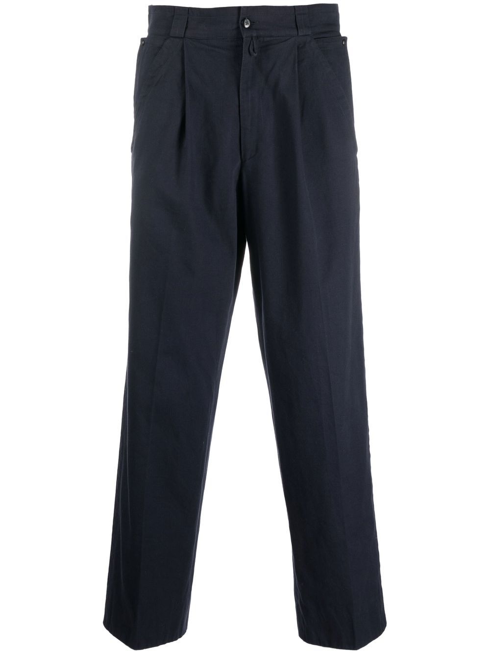 1980s cropped straight-leg trousers - Blue