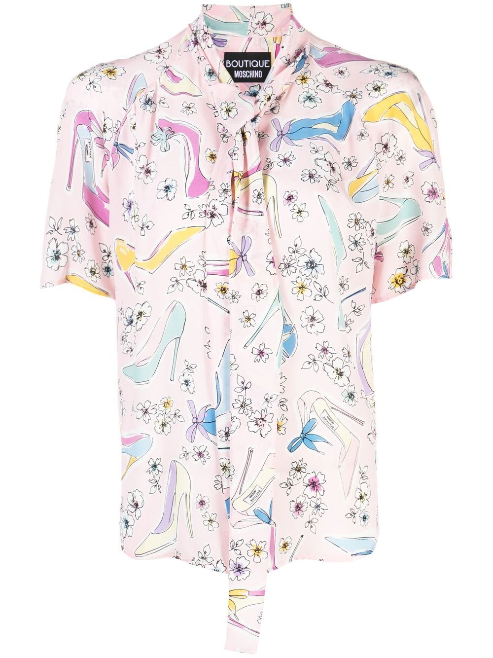 Shoe floral-print blouse - Pink