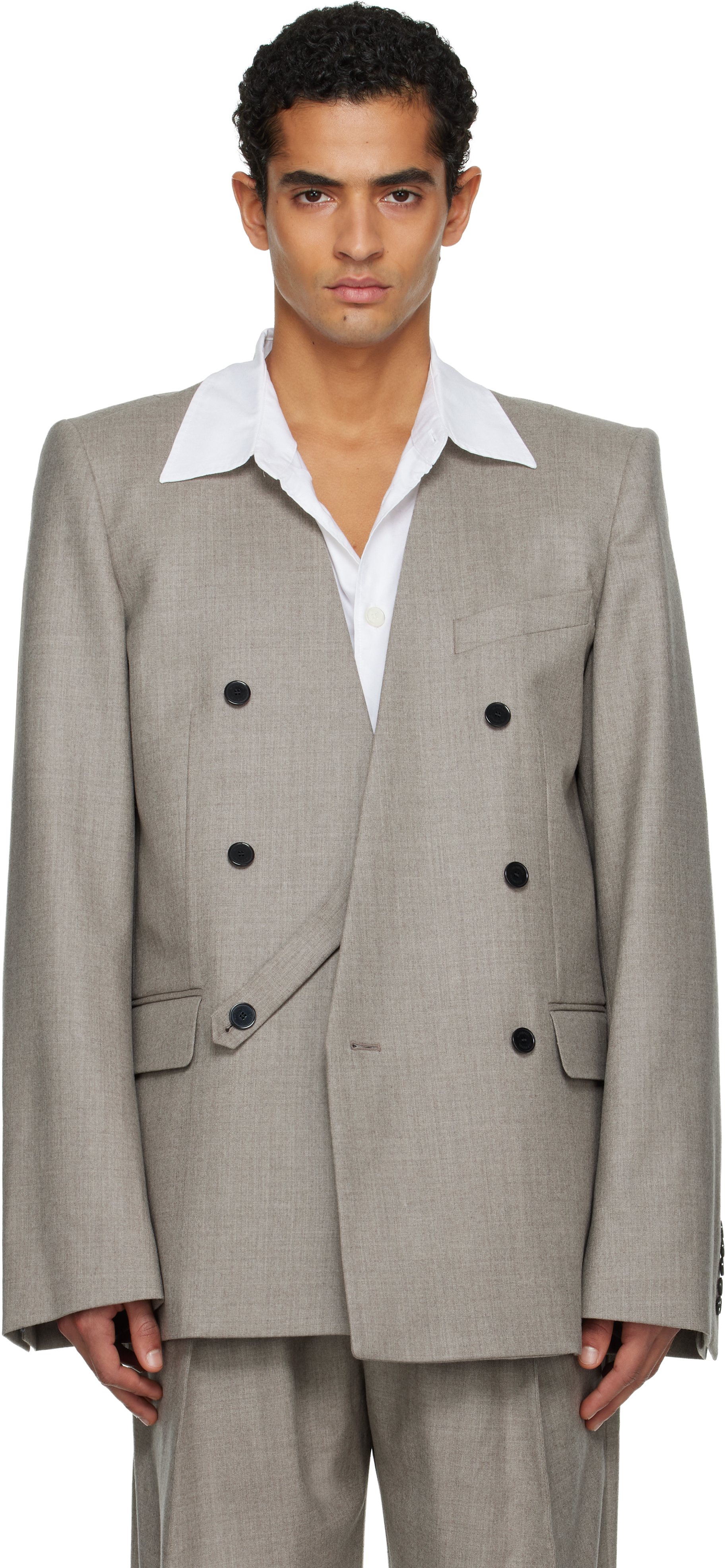 Taupe Minimalist Tailored Blazer