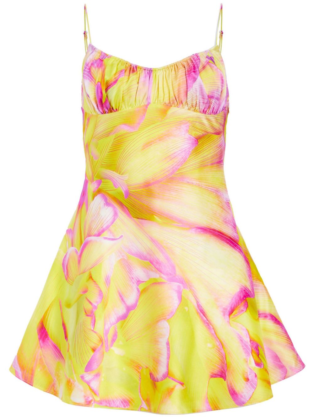Eden silk pattern mini dress - Yellow