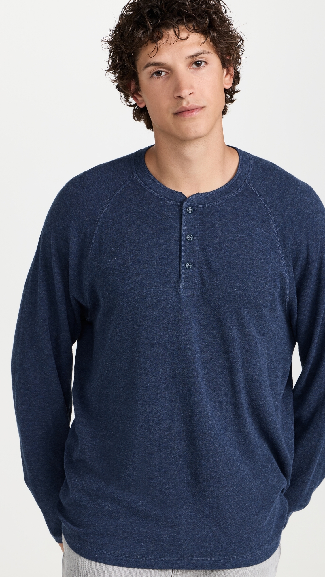 Cloud Long Sleeve Henley Navy Heather 