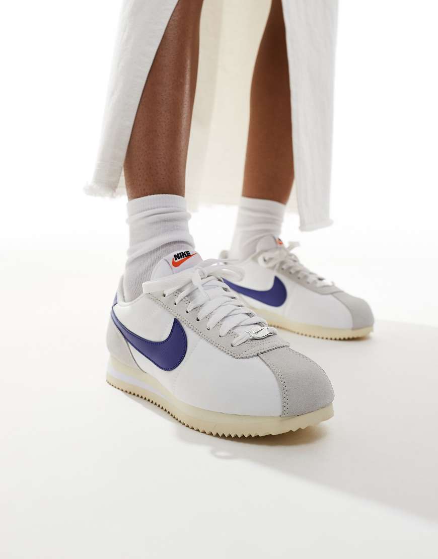 Cortez Textile sneakers in white and blue