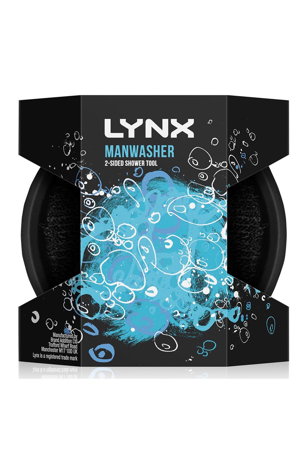 Lynx 3X Shower Gel Epic Fresh 225Ml With Manwasher 2-Sided Shower Tool In Green