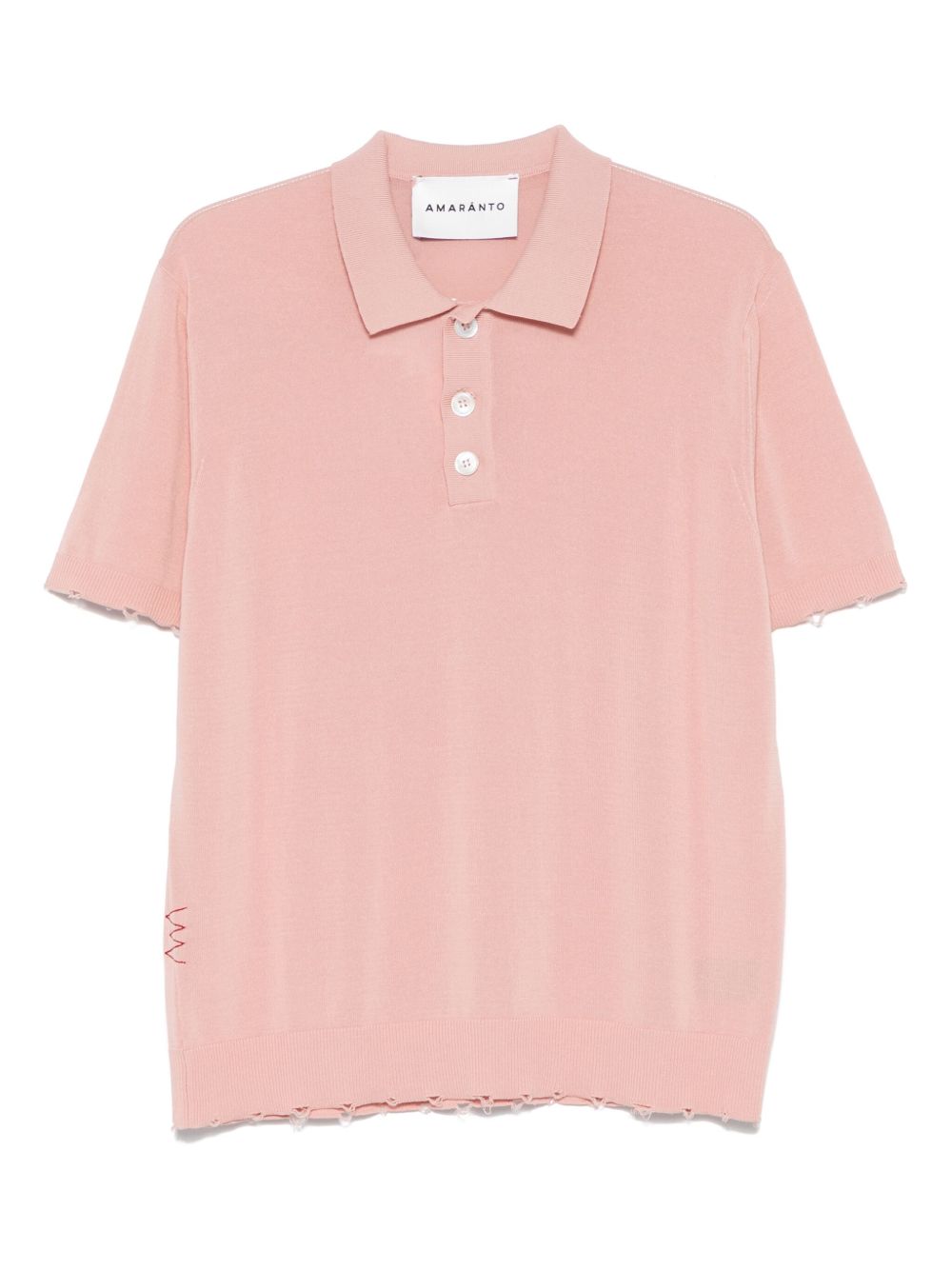 Amaranto fine-knit polo shirt - Orange