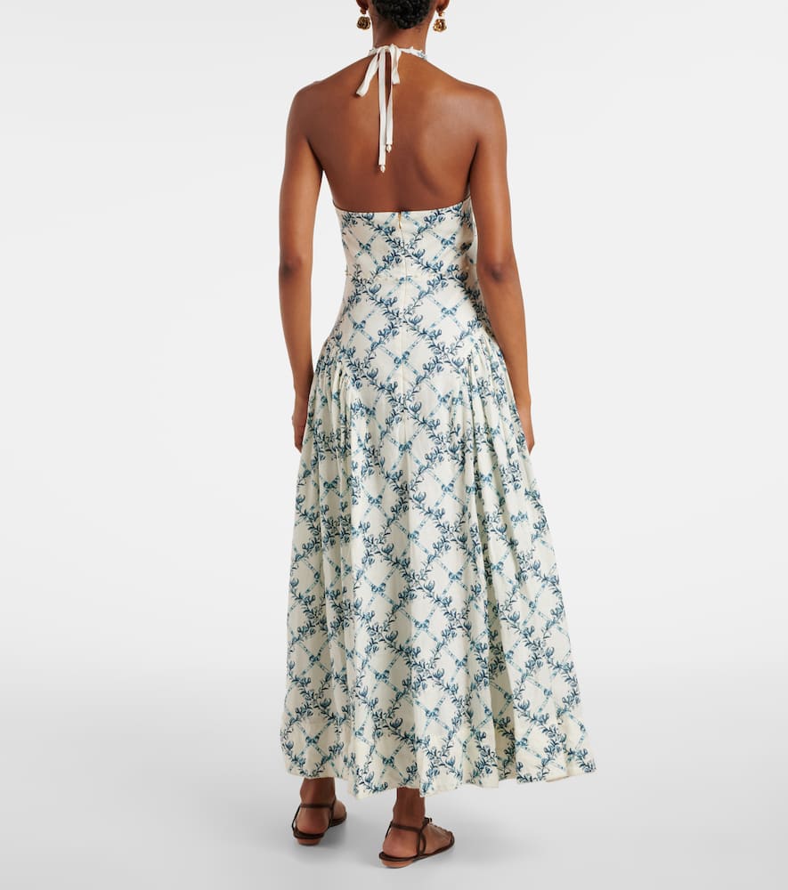 Balsa open-back linen midi dress