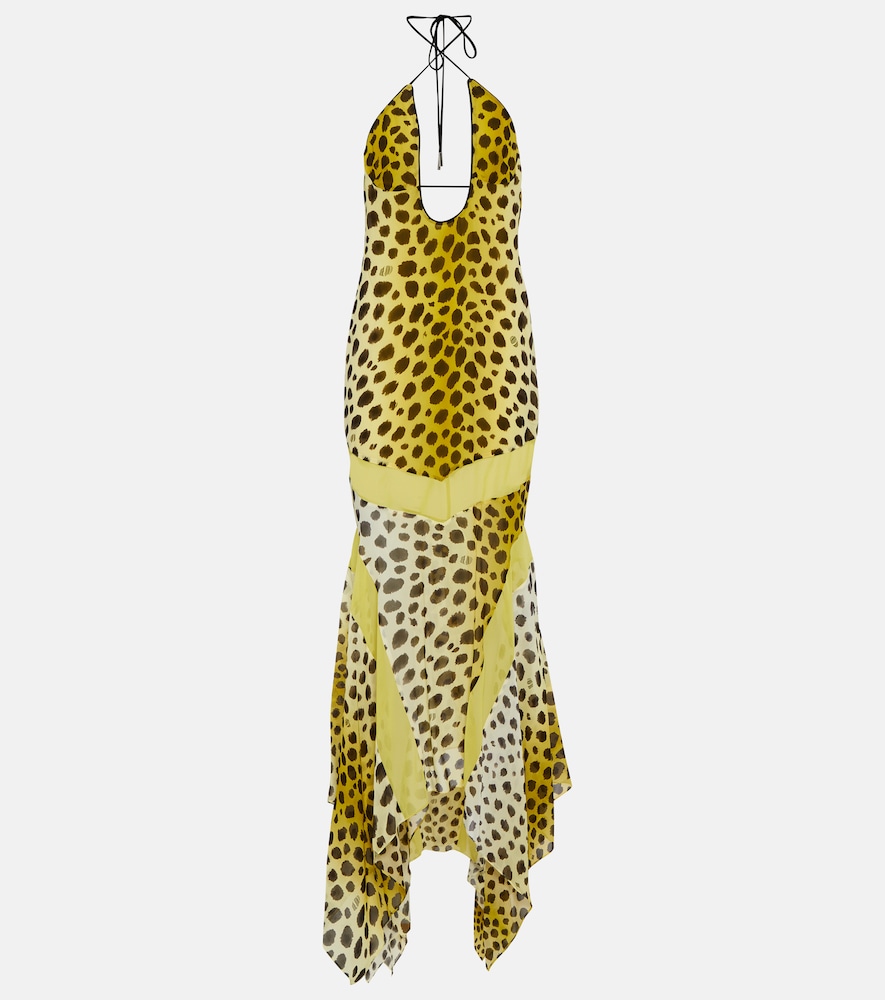 Saskia printed halter neck maxi dress