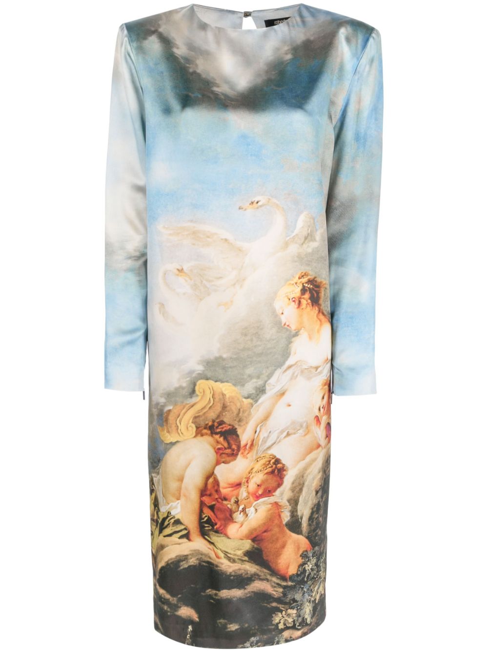 Graphic-print mid-length dress - 09000