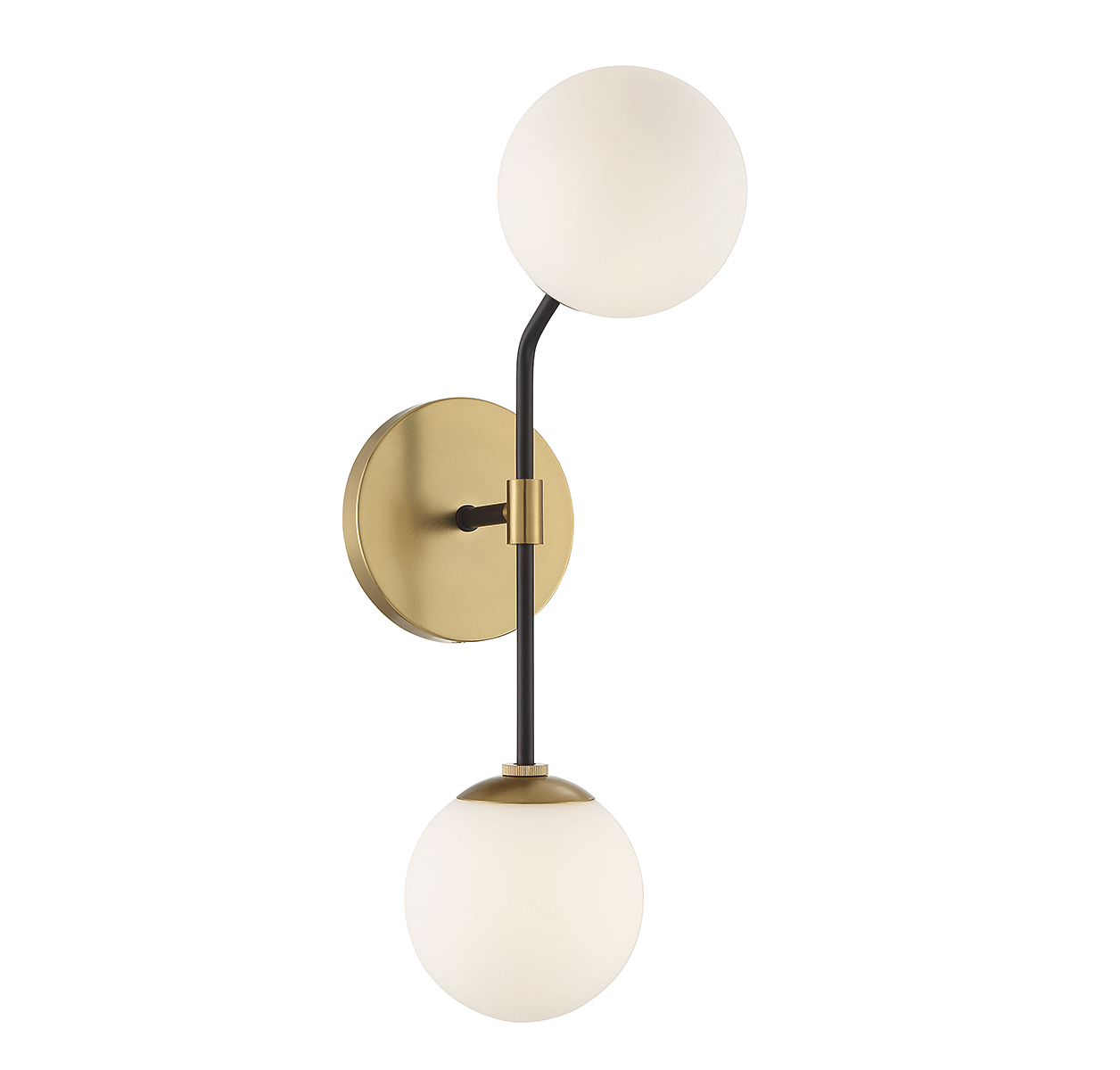 Trade Winds Erin 2-Light Wall Sconce in Matte Black and Natural Bra