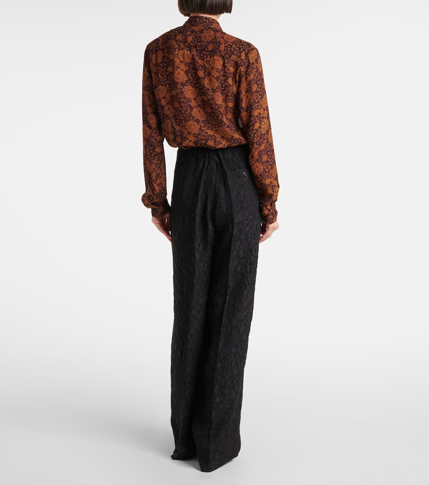 High-rise wide-leg pants