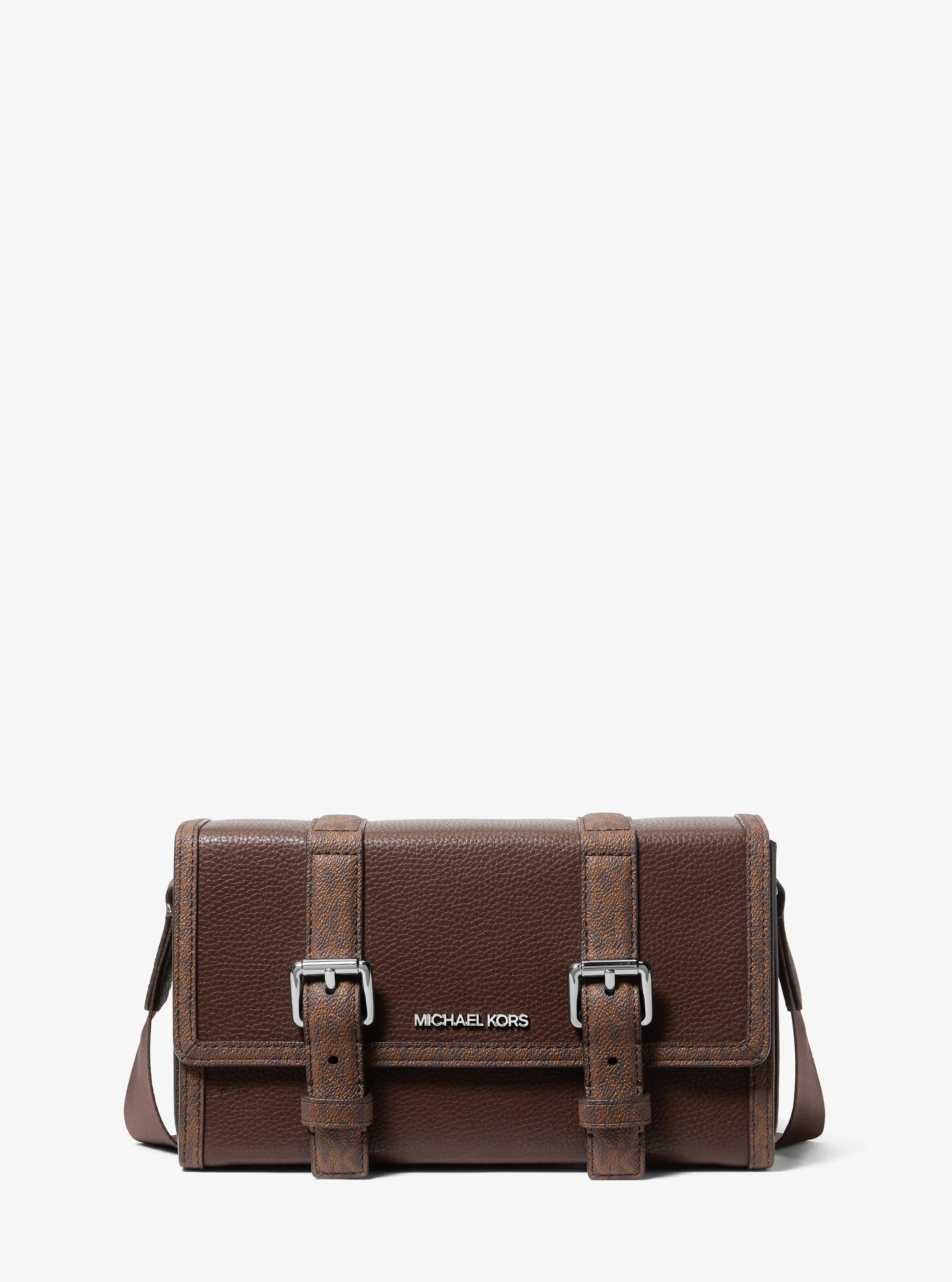 Cooper Pebbled Leather and Signature Logo Trunk Crossbody Bag in Brown - One Size