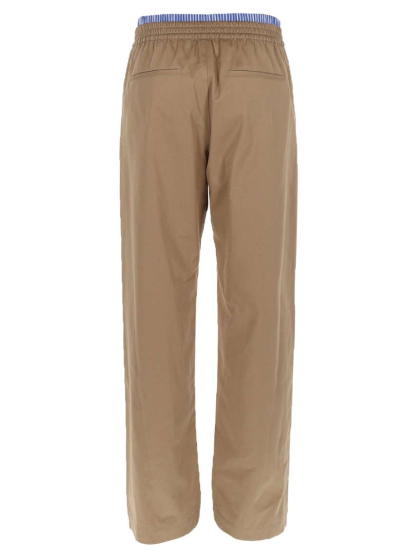 MSGM - cotton gabardine trousers double elastic waistband