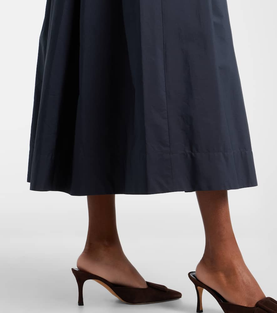Pineta pleated cotton midi skirt