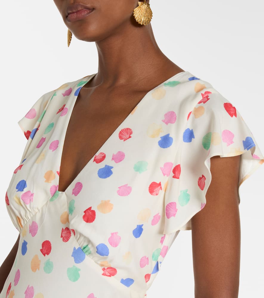 Meena polka-dot tiered maxi dress