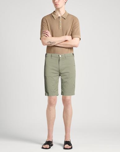 Man Shorts & Bermuda Shorts Military green Size 34 Cotton, Elastane