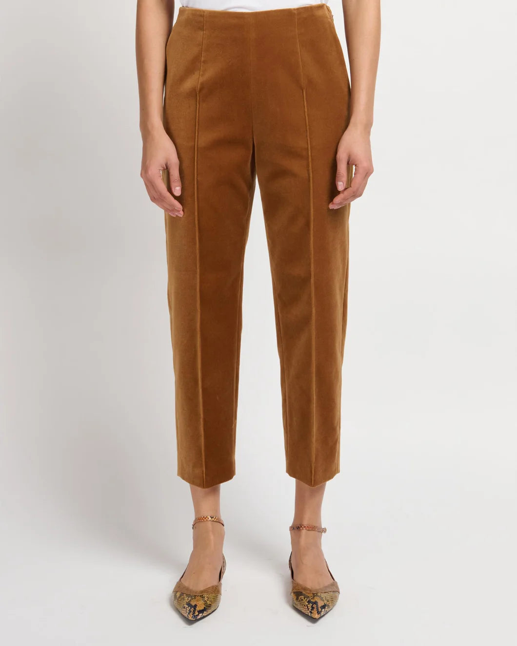 Cotton Velvet Straight Leg Pants