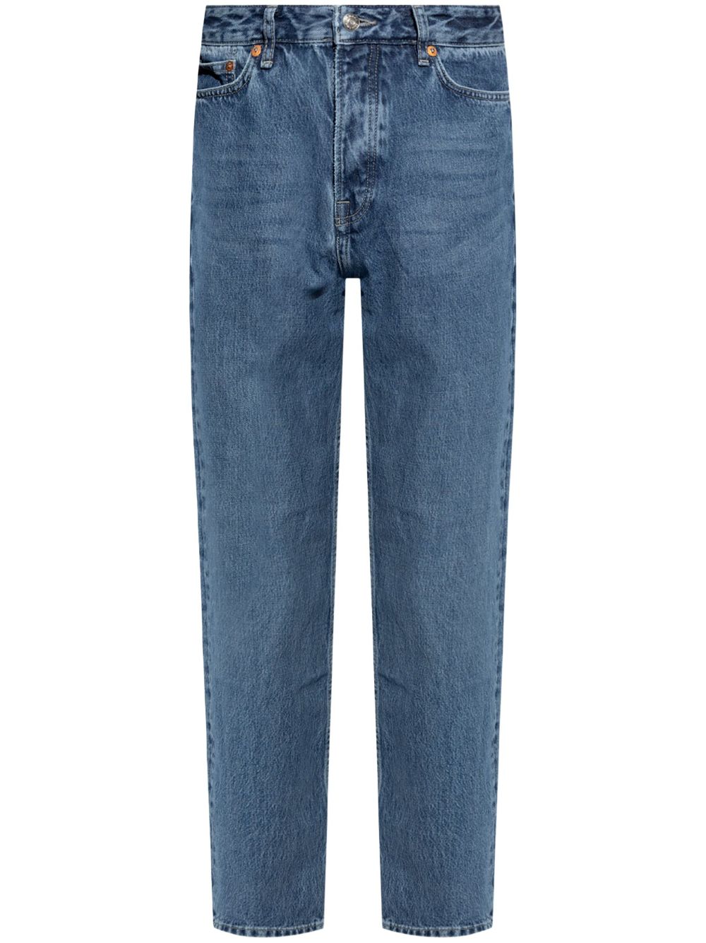 Logo-patch straight-leg jeans - Blue