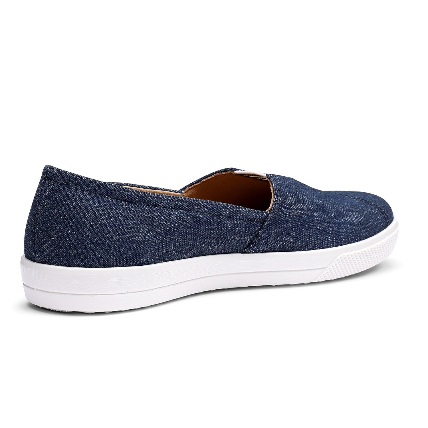 Hotter Women's 'Laurel' Canvas Slip-Ons Flat in Dark Blue