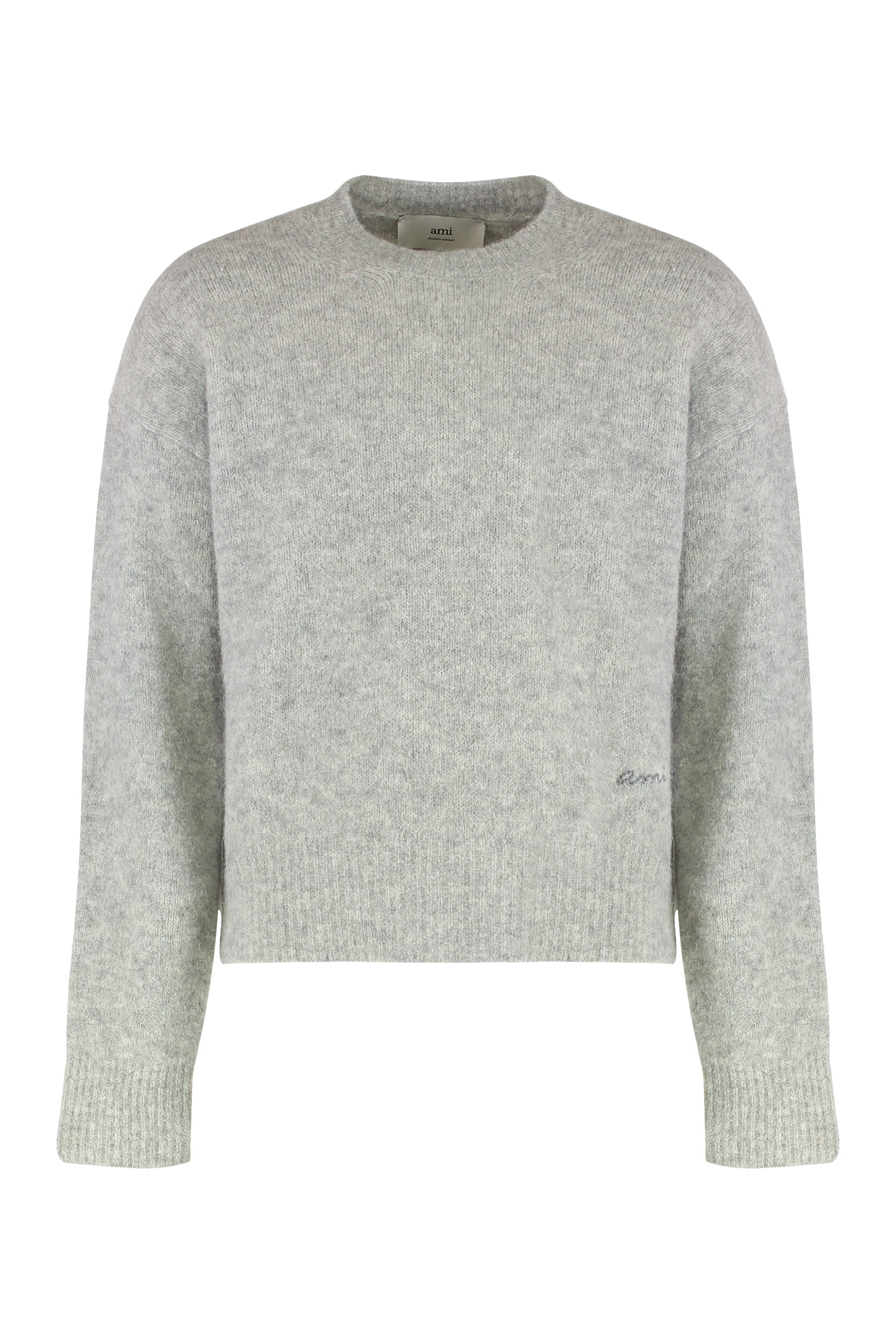 Round Neck Wool Blend Sweater for Men