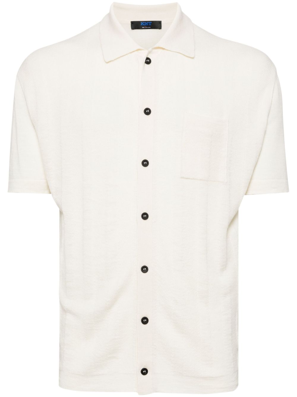 Short-sleeve knitted cardigan - Neutrals