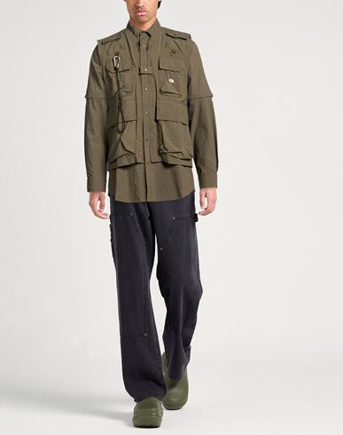 Man Shirt Military green Size M Nylon, Polyester