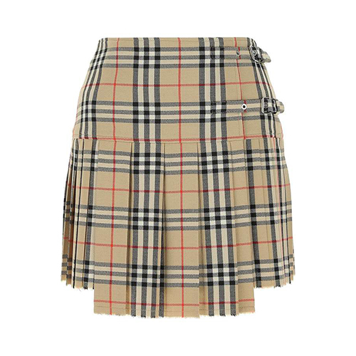 Check Pattern Pleated Short Skirt
