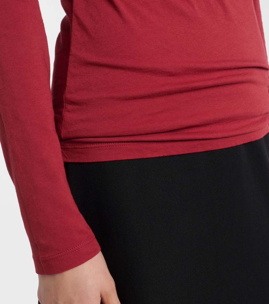 Meri cotton-blend jersey wrap top