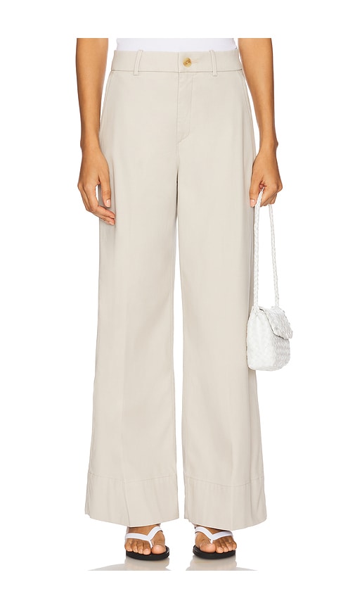 SPANX Stretch Twill Wide Leg Pant in Ivory. - S also in