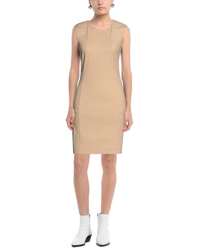 Woman Midi dress Sand Size 10 Cotton, Polyamide, Elastane