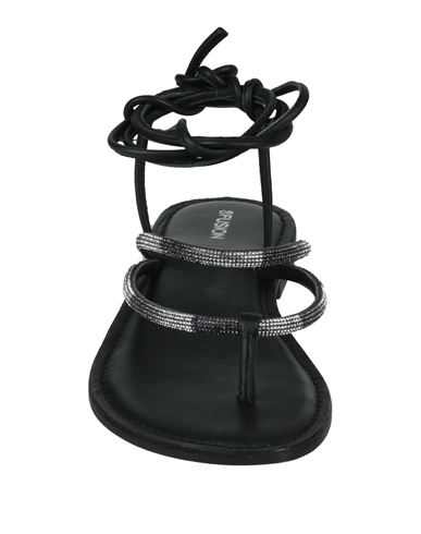 Woman Thong sandal Black Size 6 Leather