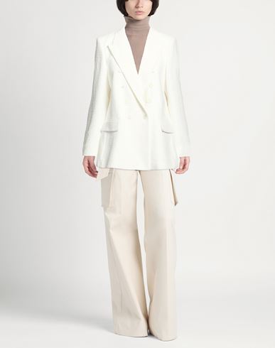 Woman Blazer White Size 10 Cotton, Viscose, Polyamide