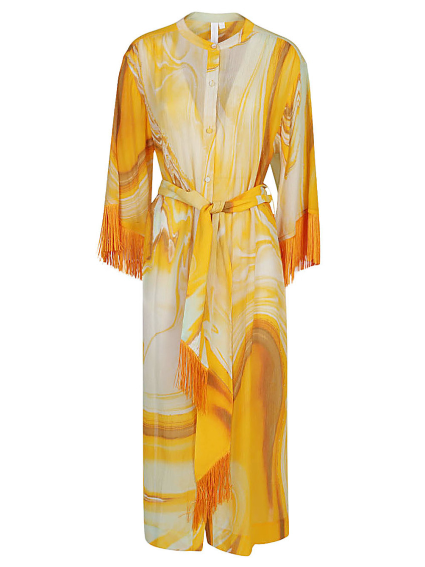 - Odelia Cotton Blend Silk Printed Cover Up
