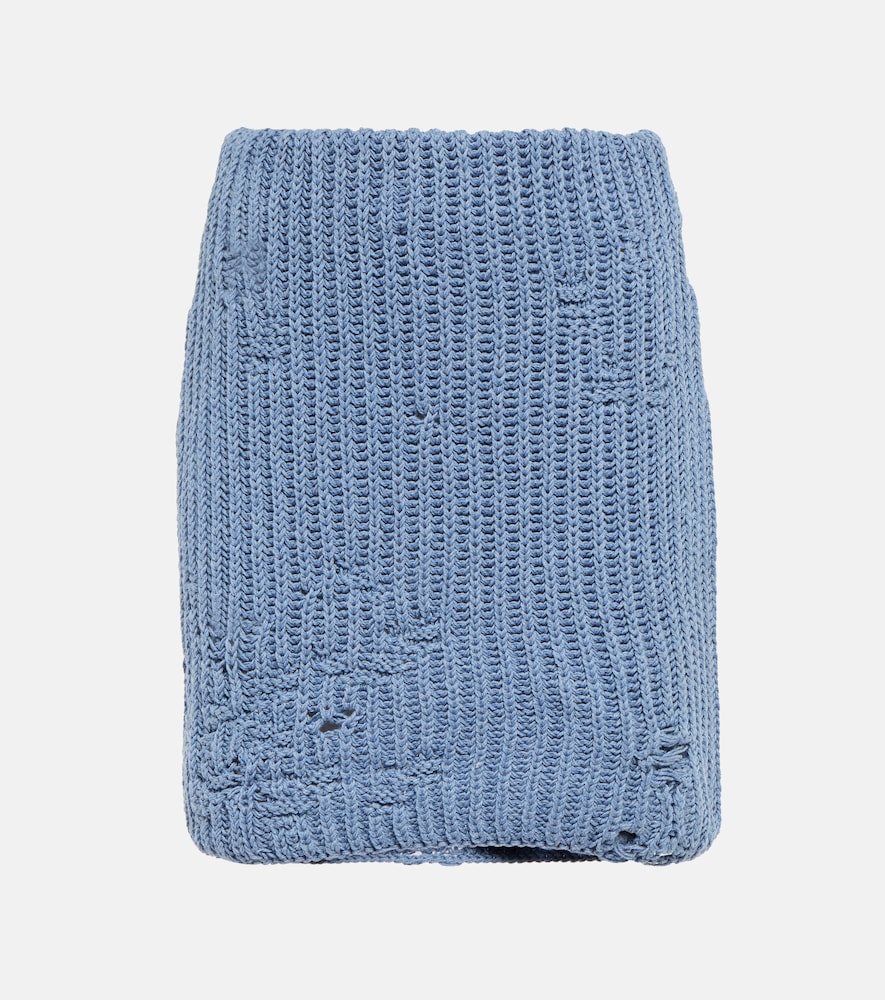 JW Anderson Distressed cotton-blend miniskirt