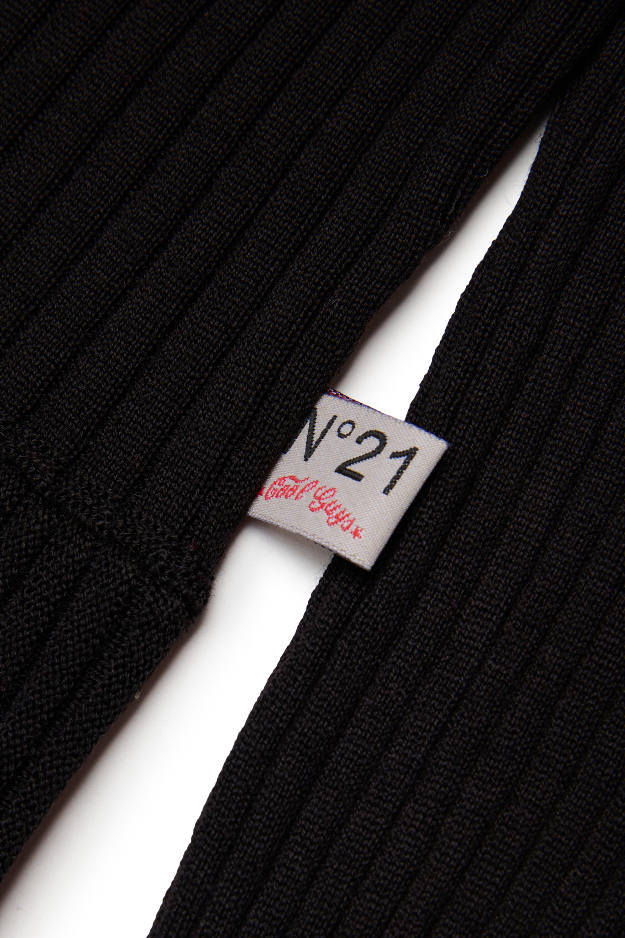 For Kids - Abito polo in maglia a costine - Noir