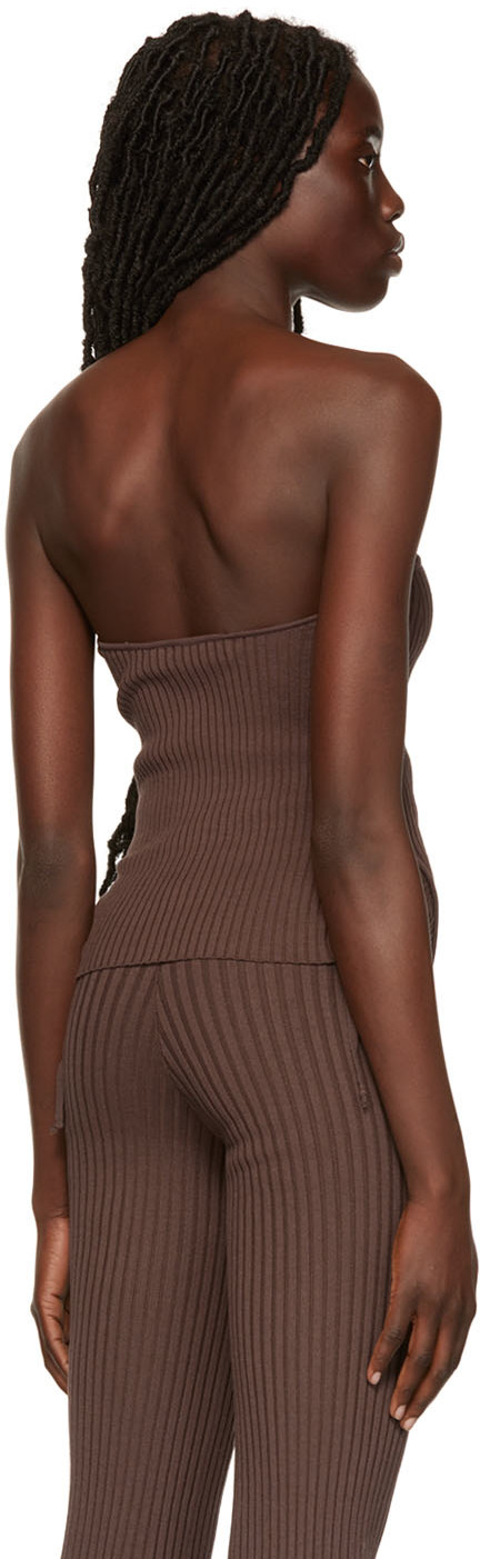 Brown ribbed camisole