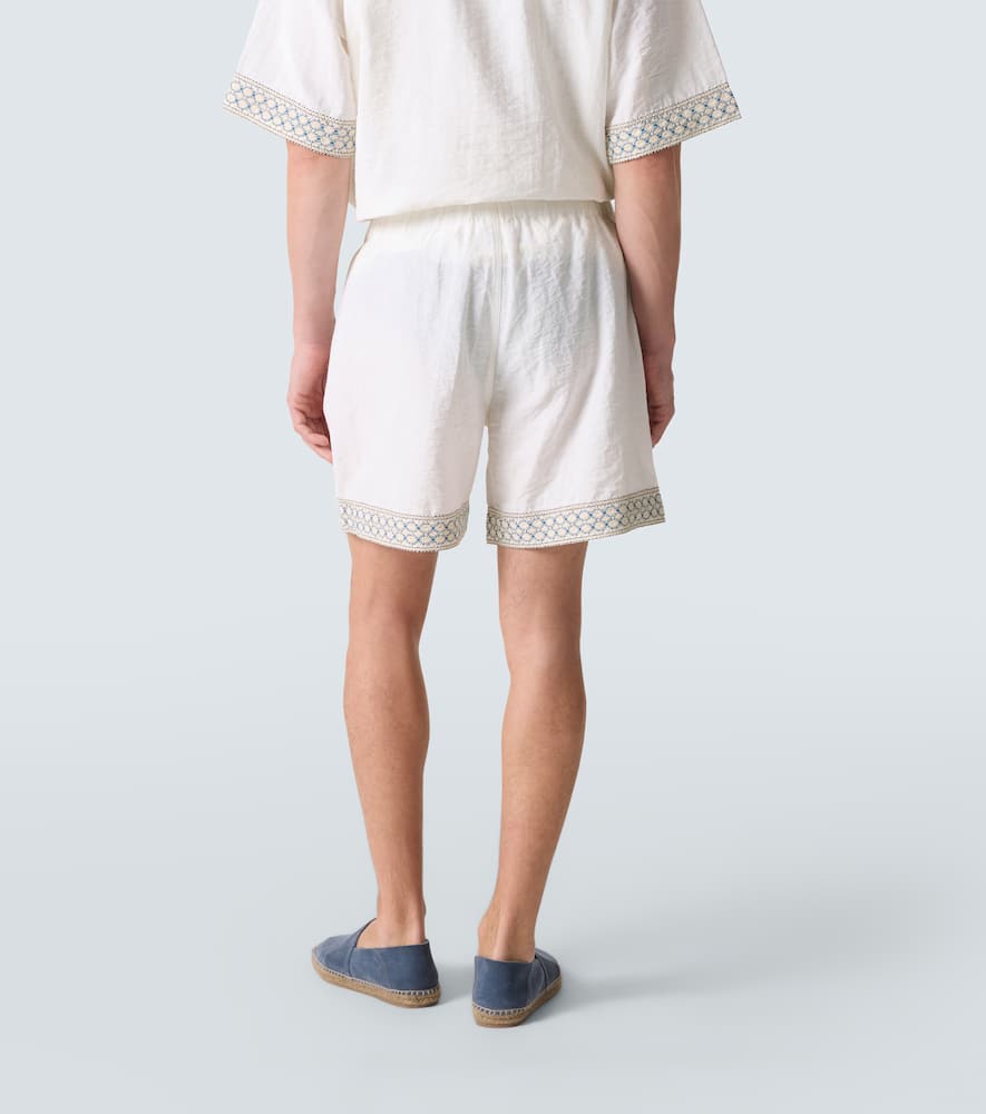 Crochet-trimmed Bermuda shorts