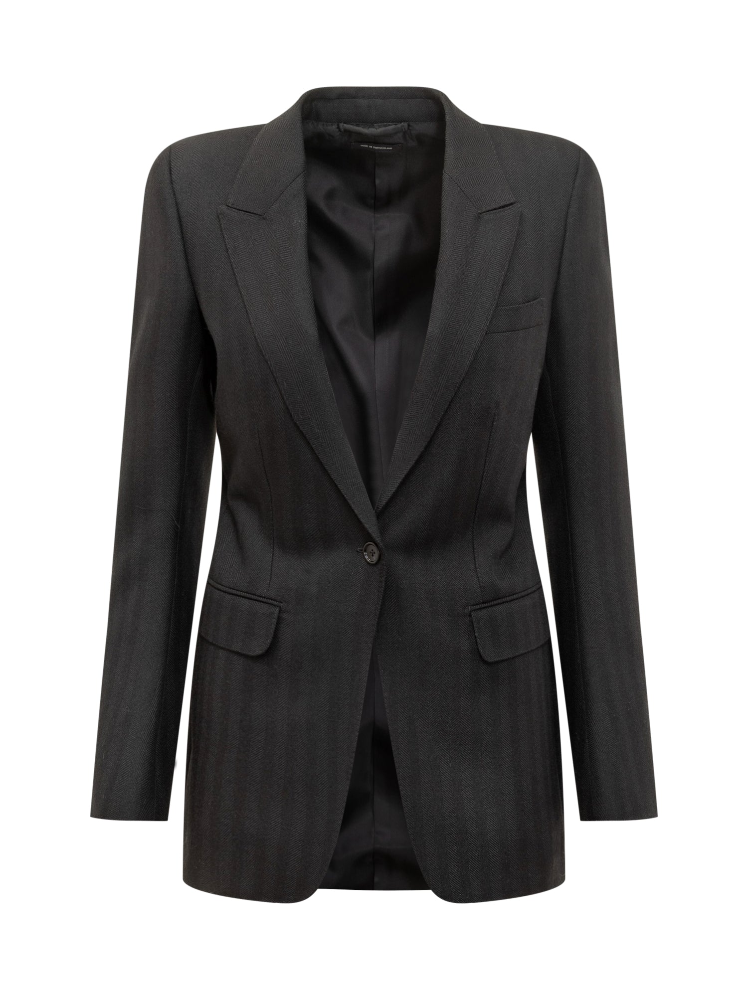 Sophisticated Wool Blazer with Unique Button Design