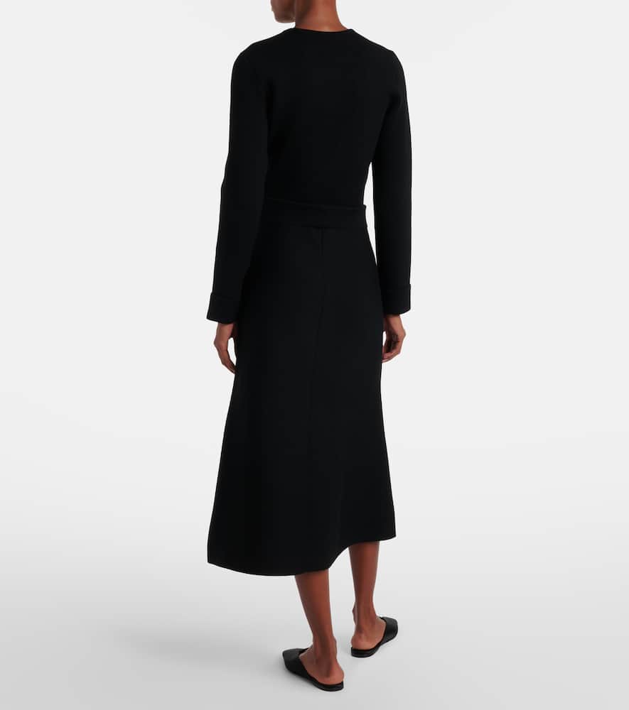 Sharp Ambition wool-blend midi skirt