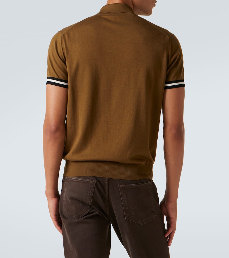 Cotton and silk polo shirt