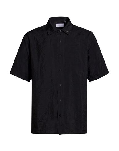Family First Milano Man Shirt Black Size S Cupro, Polyester