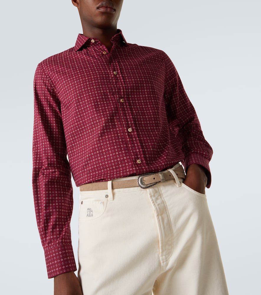 Checked cotton poplin shirt