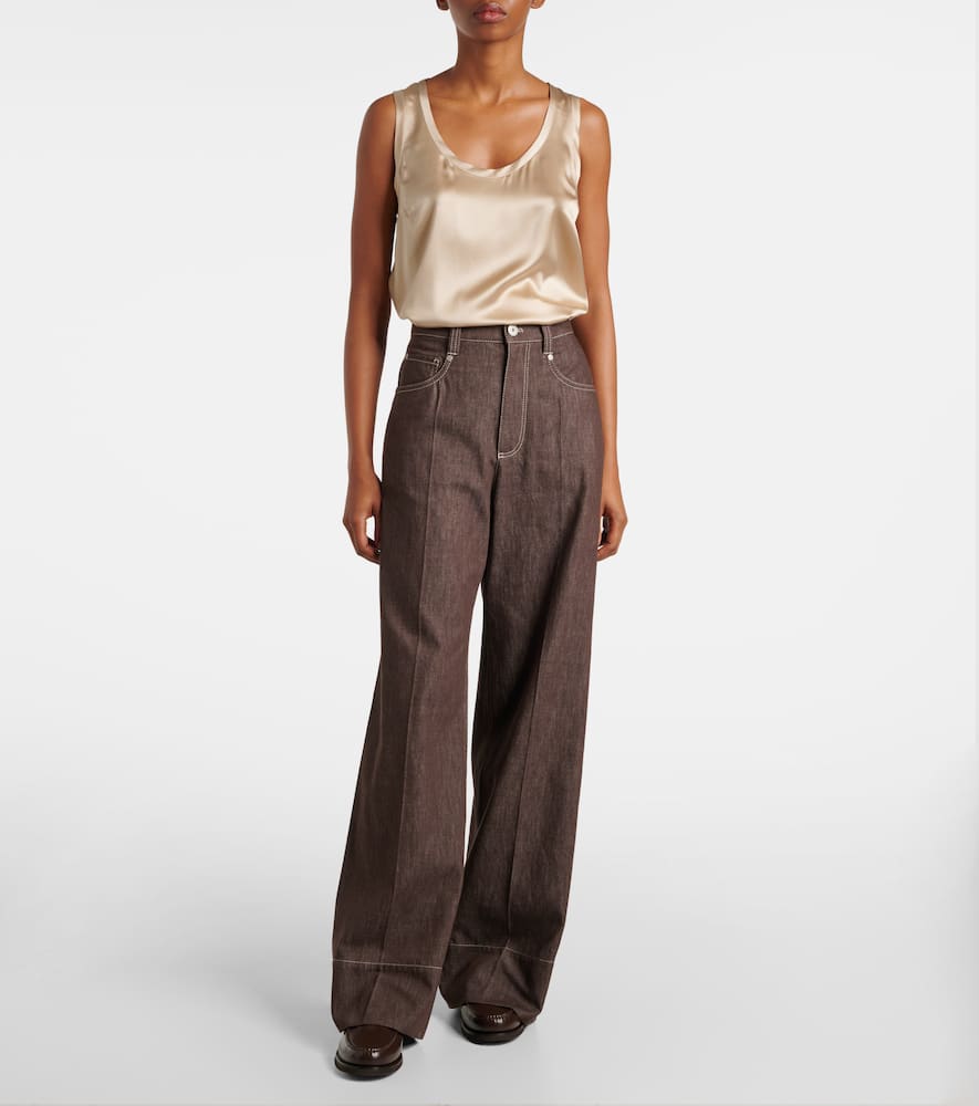 Mid-rise wide-leg jeans