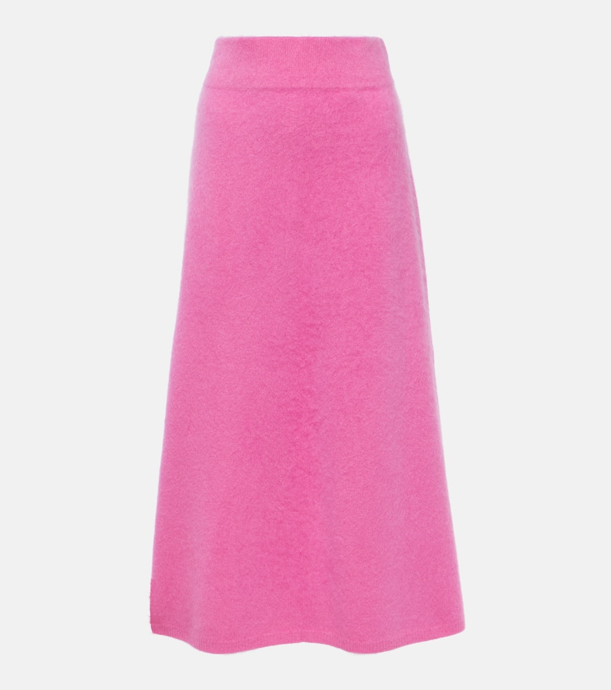 Asta high-rise cashmere midi skirt