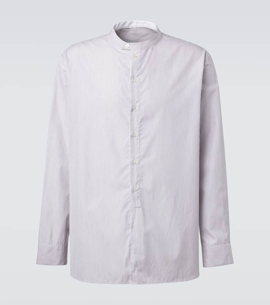 X Aaron Levine Nick striped cotton shirt