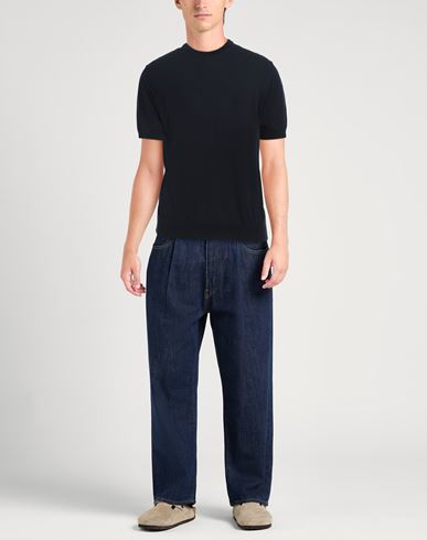 Alpha Studio Man Sweater Midnight blue Size 46 Cotton