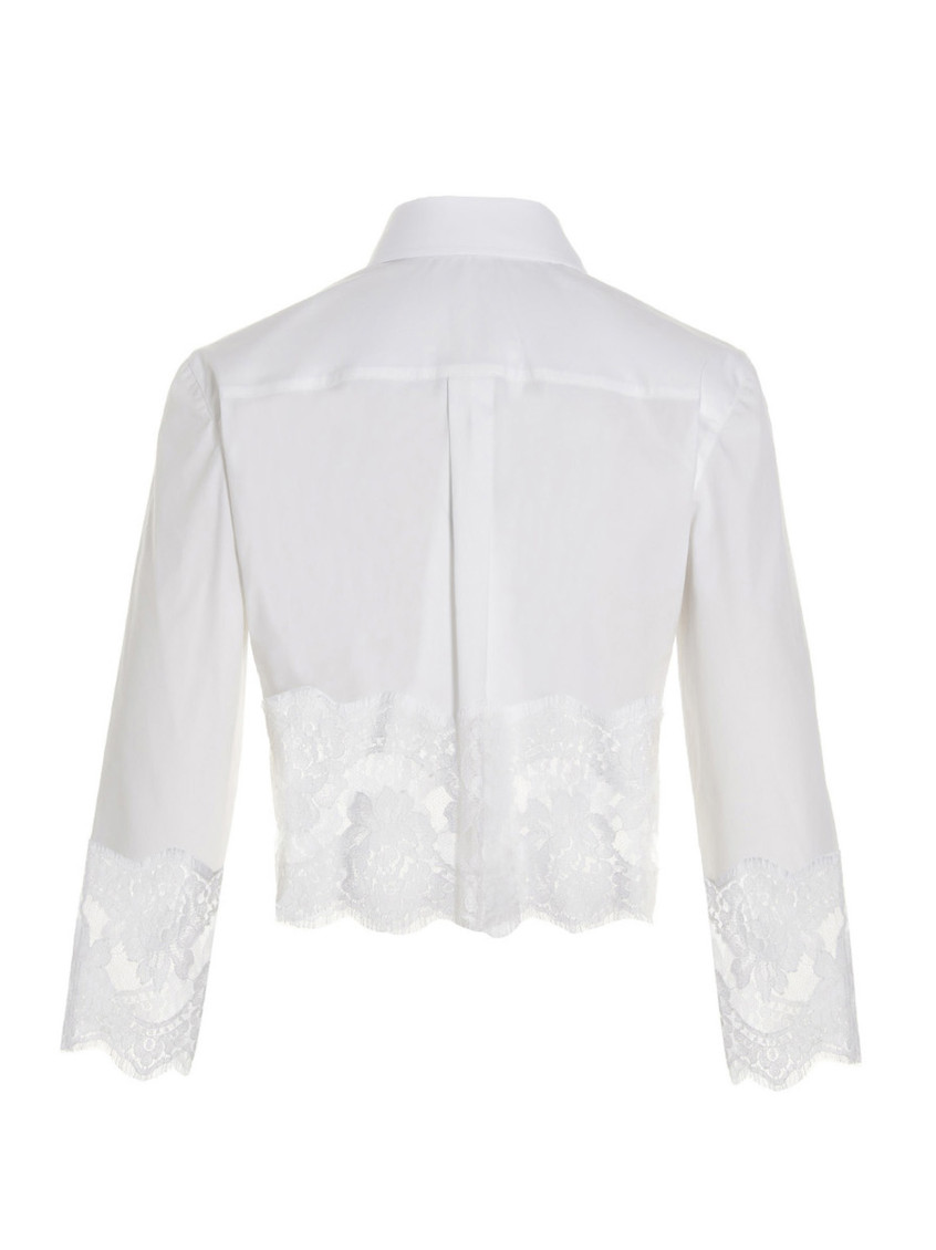 Crop Shirt With Lace Inserts