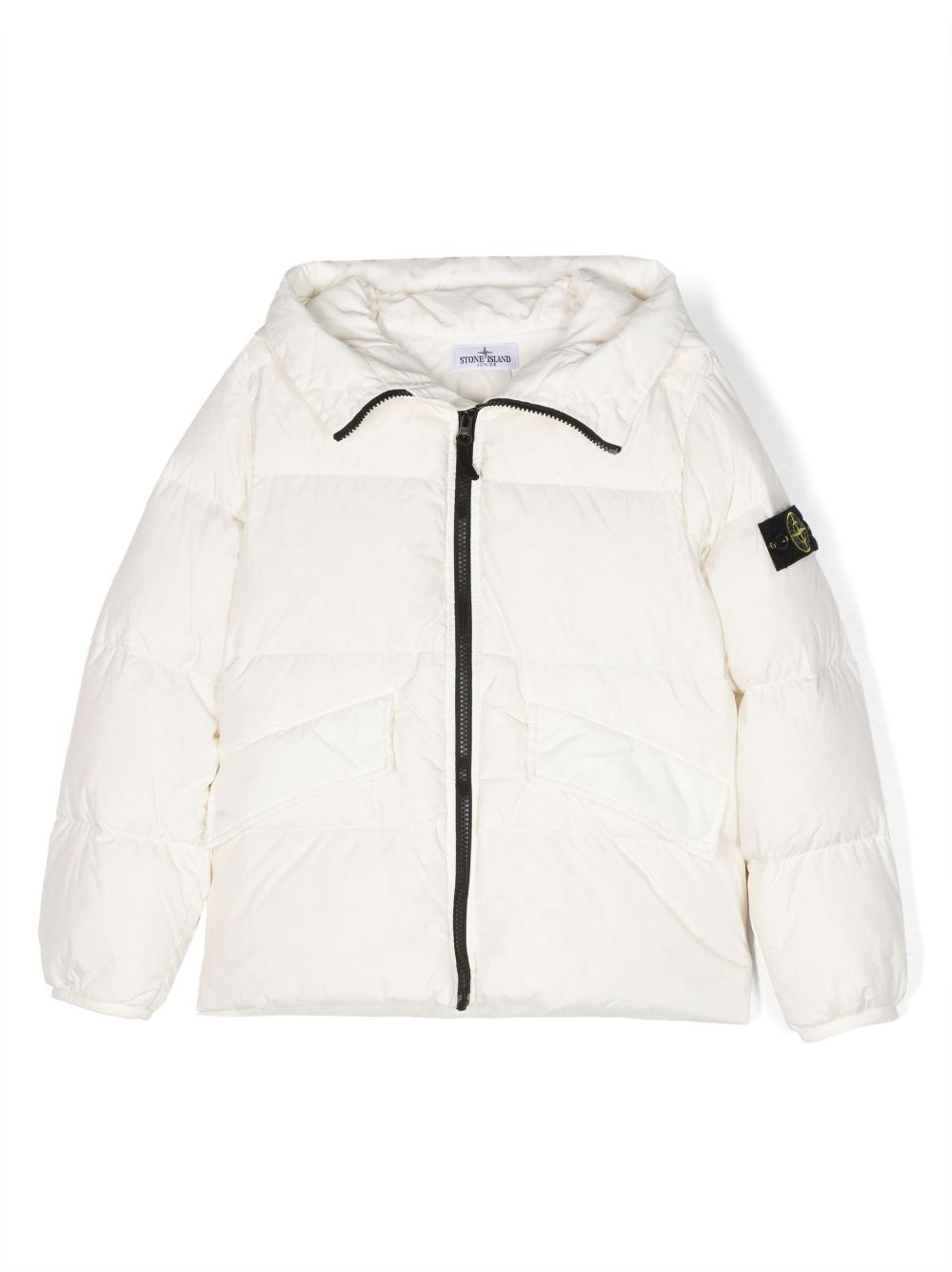 Compass-logo padded jacket - Neutrals